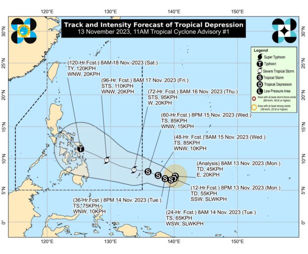 The LPA nearing the PAR is now a tropical depression