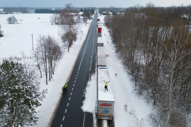 Ukraine using trains to move blocked lorries across Polish border