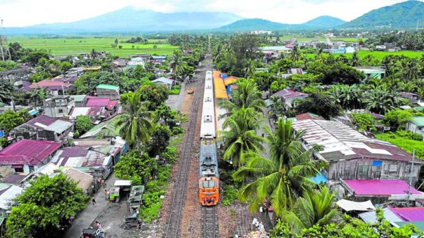 A PNR train waits for passengers at a station in Ligao City in Albay province in this photo taken in October. By Dec. 27, the Naga (Camarines Sur)-Legazpi (Albay) route, which stopped operations in 2017, will reopen.