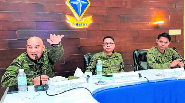 Army commanders in Bukidnon and Northern Mindanao explain in a news conference their Christmas Day operation against the rebels.