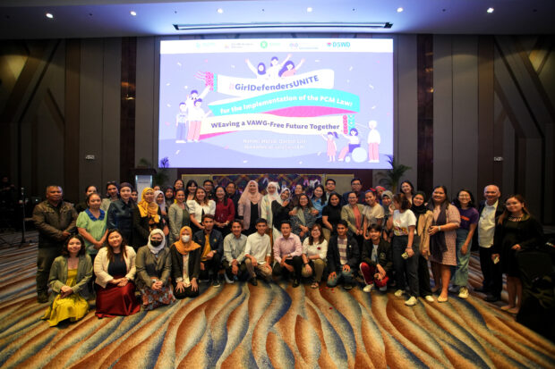 [Representatives of different groups unite on the launch of the "Bridging Information Gap on  Prohibition of Child Marriage Law Project" on Thursday, Nov. 30, 2023. Photo from Oxfam Pilipinas.]