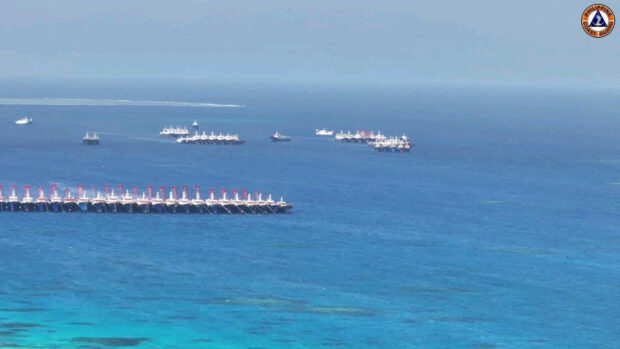 Chinese militia vessels operate at Whitsun Reef in South China Sea