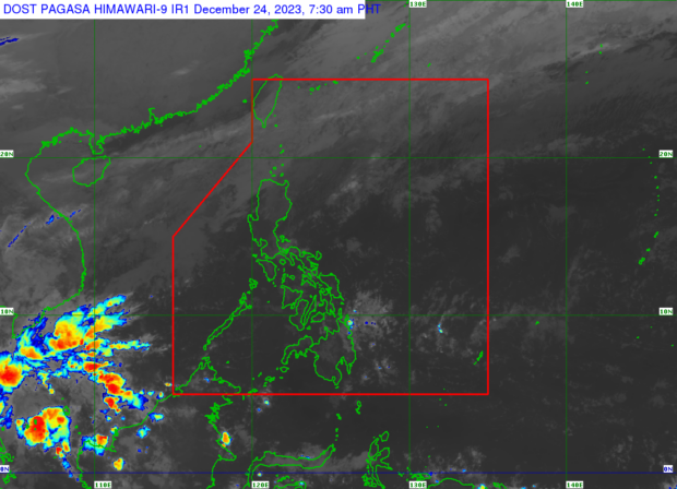 Pagasa says most of the Philippines will see generally fair weather despite isolated rains on Christmas Eve