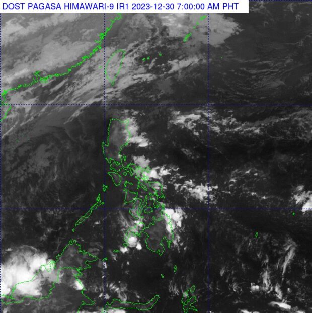 The Philippine Atmospheric, Geophysical and Astronomical Services Administration says on Saturday that it is not monitoring any low pressure area that may develop into a typhoon on New Year's Eve. It added that the first few days of 2024 may also be typhoon-free. 