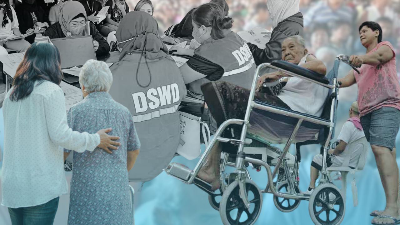 PHOTO: Collage of senior citizens and DSWD workers STORY: DSWD gets P49.8B for allowance of 4 million poor seniors