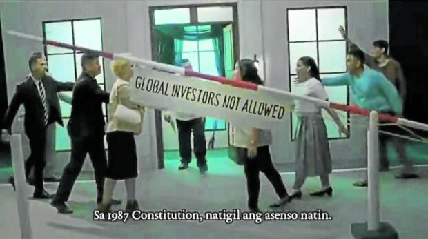 EARLY FRAMING Unlike earlier Charter change campaigns, the ad that debuted on Tuesday night heaped the blame on the 1986 Edsa People Power Revolution.