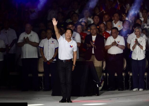President Ferdinand Marcos Jr. arrives at the Bagong Pilipinas rally in Quirino Grandstand in Manila on Sunday, January 28, 2024.