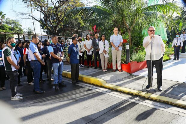 Department of Agriculture (DA) Secretary Francisco Tiu Laurel Jr. speaks at the agency’s weekly flag ceremony on January 2, 2023. (Photo from DA on Facebook)