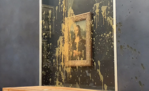 See the moment climate activists throw soup at the 'Mona Lisa' in Paris