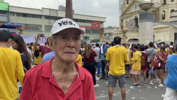 Octogenarian Benjamin Tolentino continues to physically attend the celebration of the Feast of Black Nazarene. He says he will continue doing so for as long as he can. 