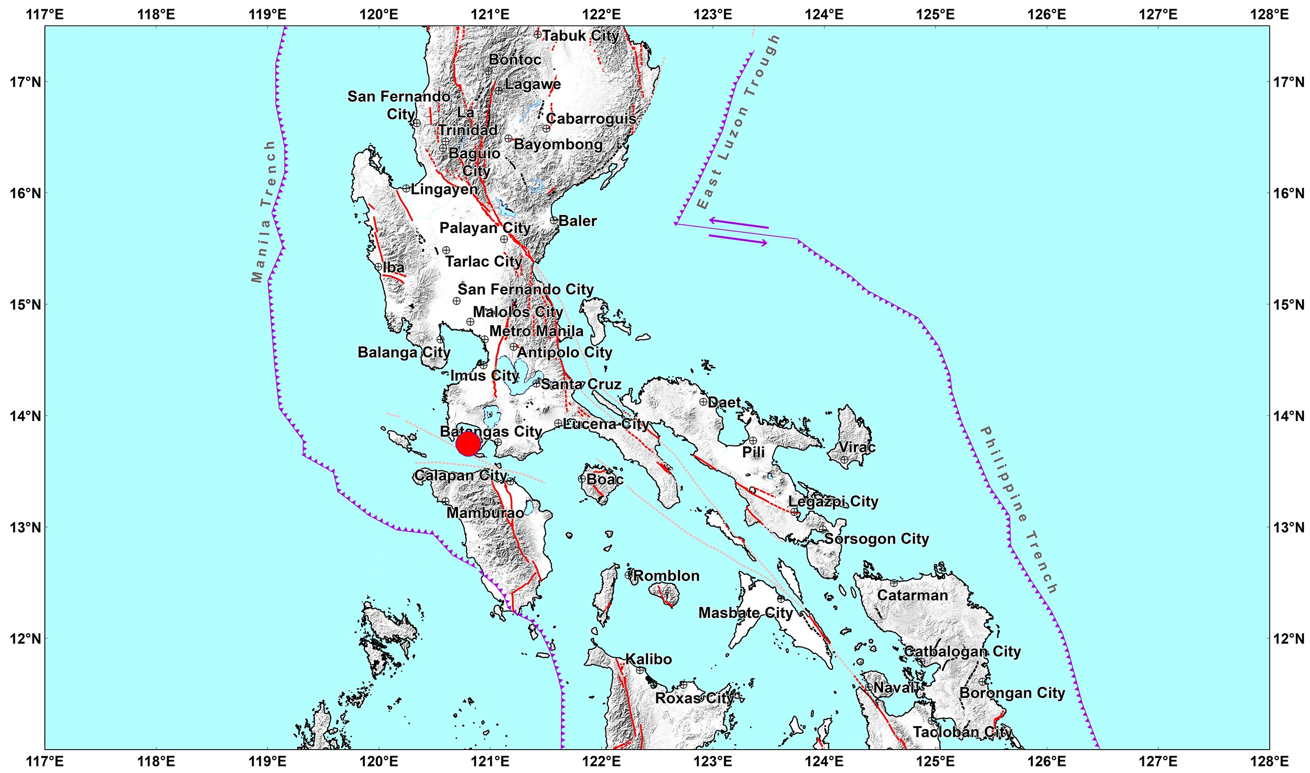 A magnitude 4.9 earthquake rocked Batangas on Saturday afternoon, according to the state seismology bureau. 