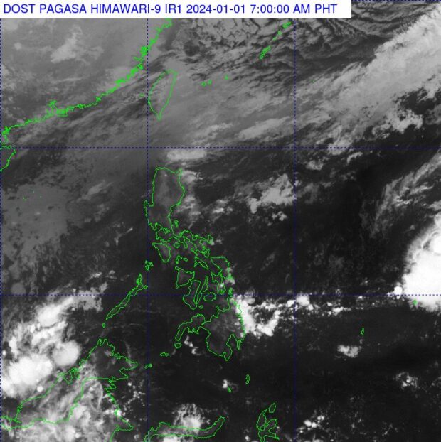 The Philippine Atmospheric, Geophysical, and Astronomical Services Administration says that the northeast monsoon and easterlies will continue to bring rain over the country on the first day of 2024. 
