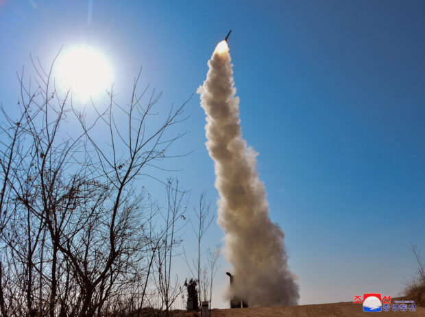 North Korea tests firing cruise missiles on February 2, 2024.