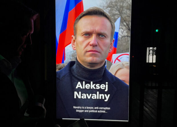 Jailed Russian opposition leader Alexei Navalny is seen in a photograph at Loevestein Castle where a replica of his prison cell is on display as part of the exhibit "Silenced", the Netherlands, March 30, 2023.   REUTERS/Anthony Deutsch/File Photo