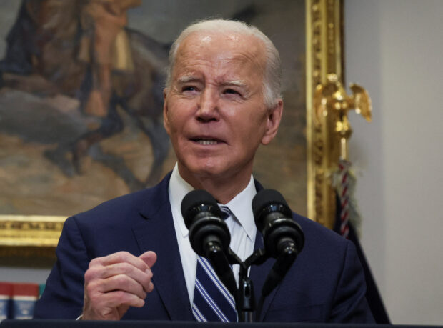 President Joe Biden speaks after it was reported Alexei Navalny, Russian President Vladimir Putin's most formidable domestic opponent, fell unconscious and died