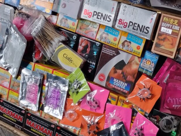 PHOTO: Some shops are openly selling sexual enhancement products. STORY: Avoid sexual enhancement items not approved by FDA – EcoWaste
