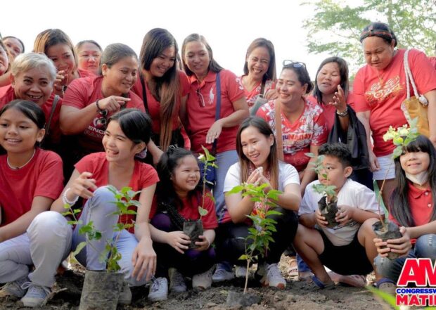 PHOTO: Rep. Ann Matibag of San Pedro City, Laguna, leads the planting of Sampaguita together with the School District Office recently. STORY: San Pedro City boosts sampaguita planting industry to improve environment