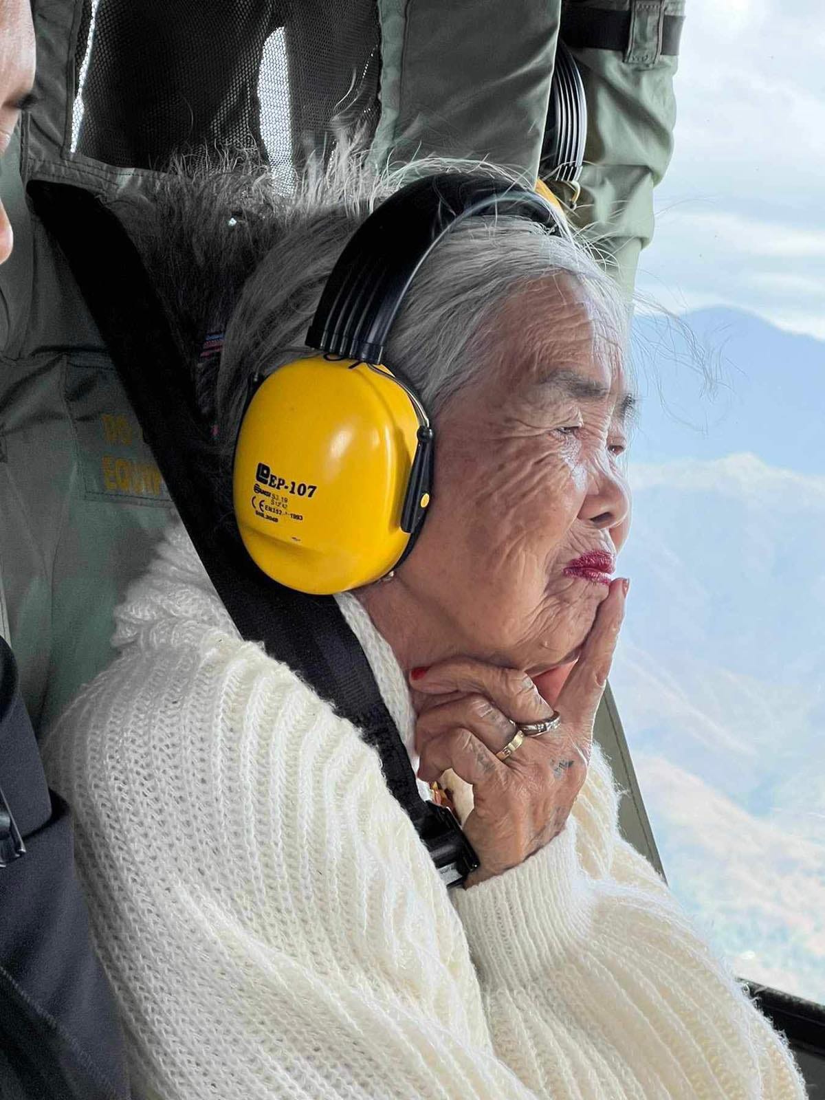 The 106-year-old tattoo artist Maria ‘Whang-od’ Oggay enjoyed her helicopter ride to Manila all the way from Kalinga, said the Philippine Air Force Spokesperson Colonel Ma. Consuelo Castillo on Friday. 