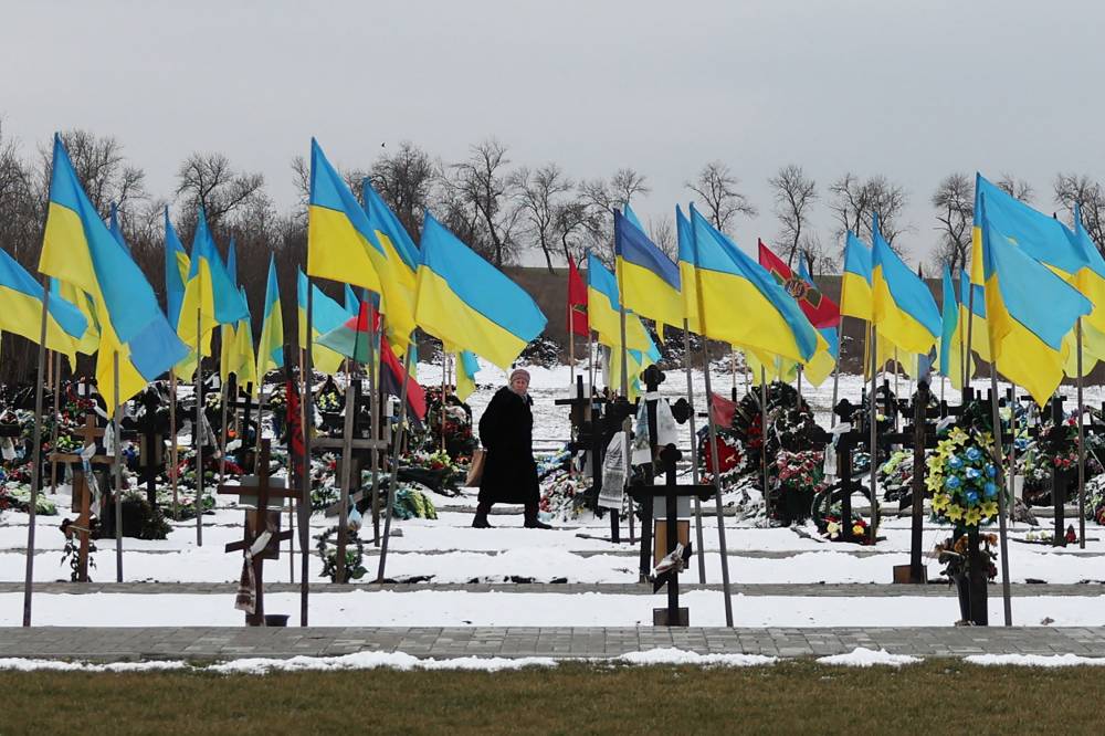 Alley of Heroes where Ukrainian soldiers who died in the Russian-Ukrainian warare buried