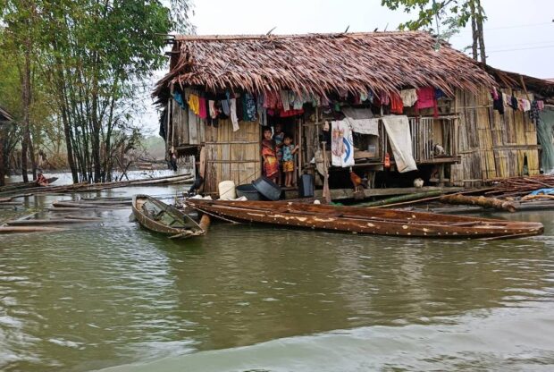 PHOTO: House in the floating village of La Flora in Talacogon, Agusan del Sur, located close to the Agusan River. STORY: Agusan del Sur folk in ‘floating’ village struggle to survive