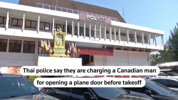 Canadian man opens Thai Airways plane door before takeoff in Thailand