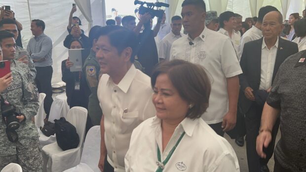 PHOTO: President Ferdinand Marcos Jr. at the inspection of the Airport-New Clark City Access Road on Wednesday, February 21, 2024. STORY: Bongbong Marcos checks construction of Clark airport access road