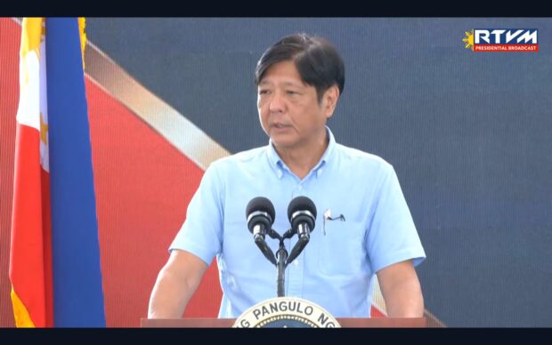 President Ferdinand Marcos Jr. delivers a speech during the inauguration of the Davao City Bulk Water Supply Project - 07feb2024