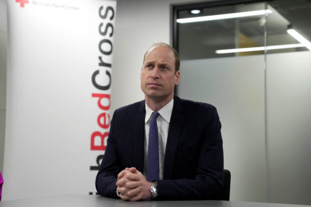 Britain's William, Prince of Wales, visits the British Red Cross at its headquarters in London