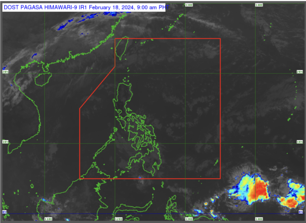 Easterlies will mainly affect the eastern part of the Philippines, but localized thunderstorms are expected to persist in most parts of Visayas and Mindanao, according to Pagasa. (Photo courtesy of Pagasa)