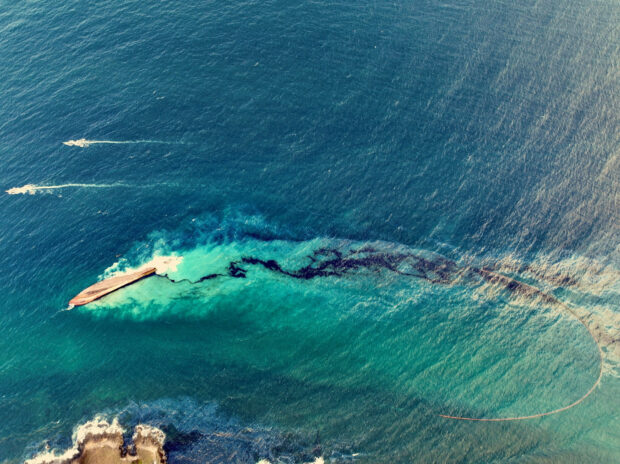 FILE PHOTO: Oil spill in Tobago Island, Trinidad and Tobago