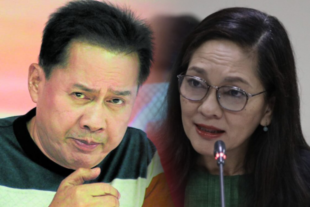 PHOTO: Apollo Quiboloy and Sen. Risa Hontiveros STORY: Hontiveros says Quiboloy not above the law: ‘We are waiting for you’