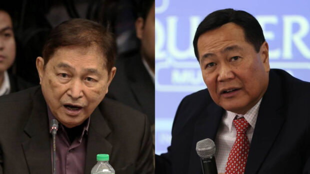 PHOTO: Former Supreme Court Justice Adolfo Azcuna and former Supreme Court Associate Justice Antonio Carpio  STORY: 2 ex-justices air views on 100-percent foreign ownership