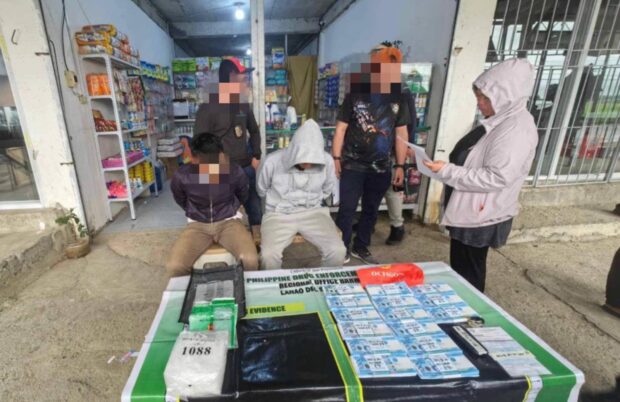 BUSTED. Anti-narcotics operatives conduct post-operation accounting of illegal drugs seized from two bigtime drug peddlers in Bubong, Lanao del Sur during drug buy-bust operation on Wednesday afternoon, Feb 21, 2024. shabu
