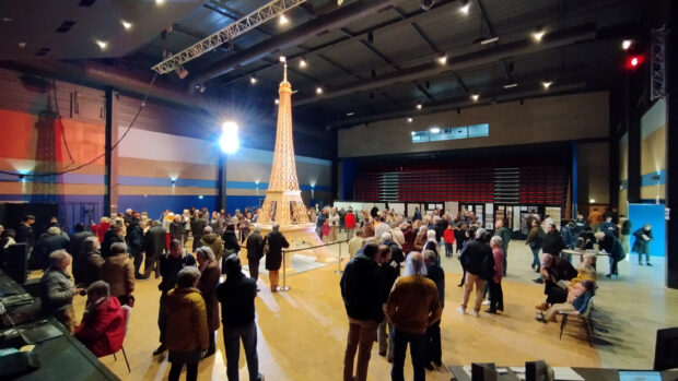 Frenchman who made the tallest matchstick Eiffel Tower celebrates