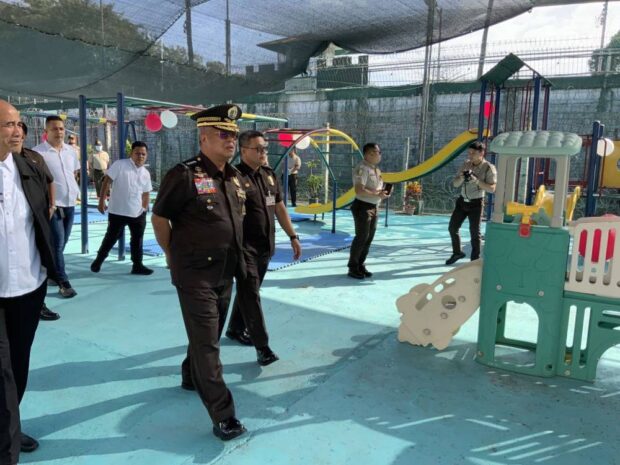 PHOTO: Bureau of Corrections (BuCor) chief Gregorio Catapang Jr. leads the opening of the 5,000-square-meter park, on Thursday, March 1, 2024. STORY: Bilibid prison opens 5,000-sqm park for inmates with visitors