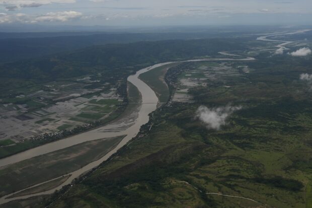 This photo shows an aerial view of Cagayan River in Cagayan province, northern Philippines