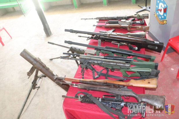 BIFF weapons turned over to the military in Maguindanao del Sur