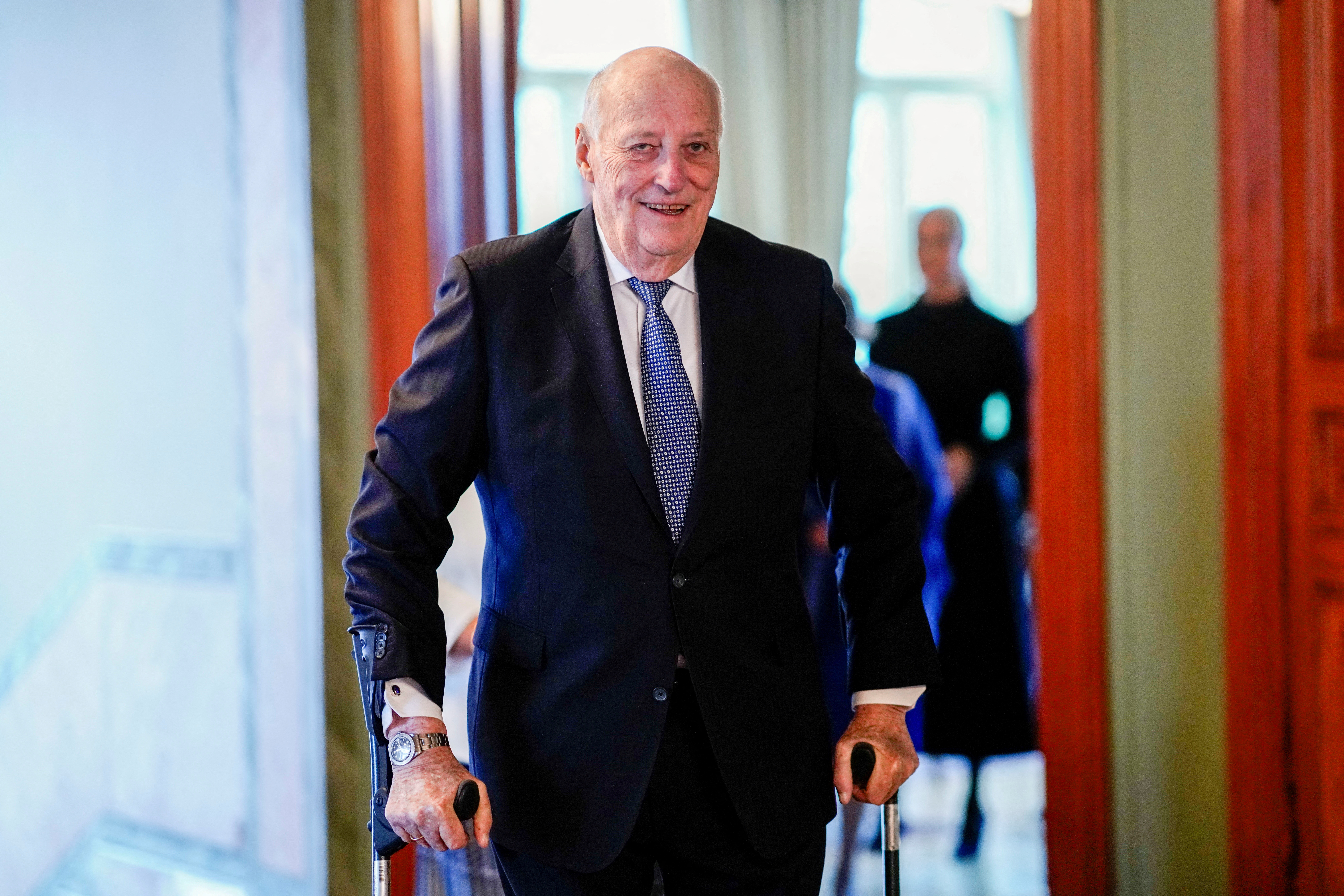 Norway's King Harald on his way home from Malaysia