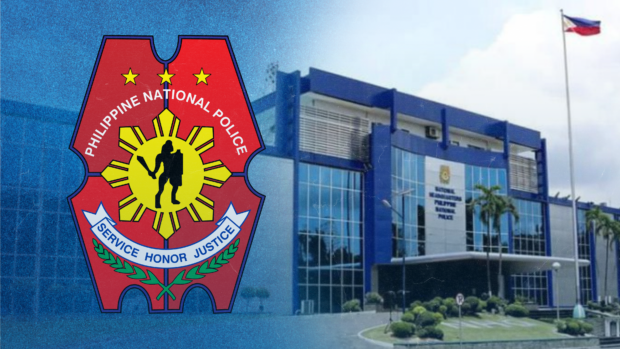 PHOTO: Facade of PNP headquarters with PNP logo superimposed STORY: 