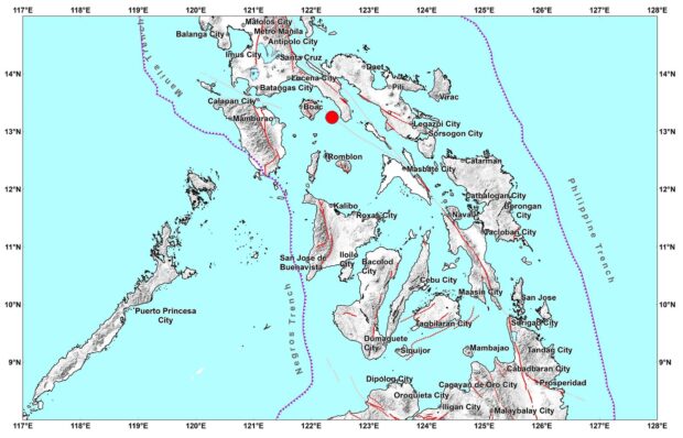 Quezon map shows the March 14, 2024 earthquake location 
