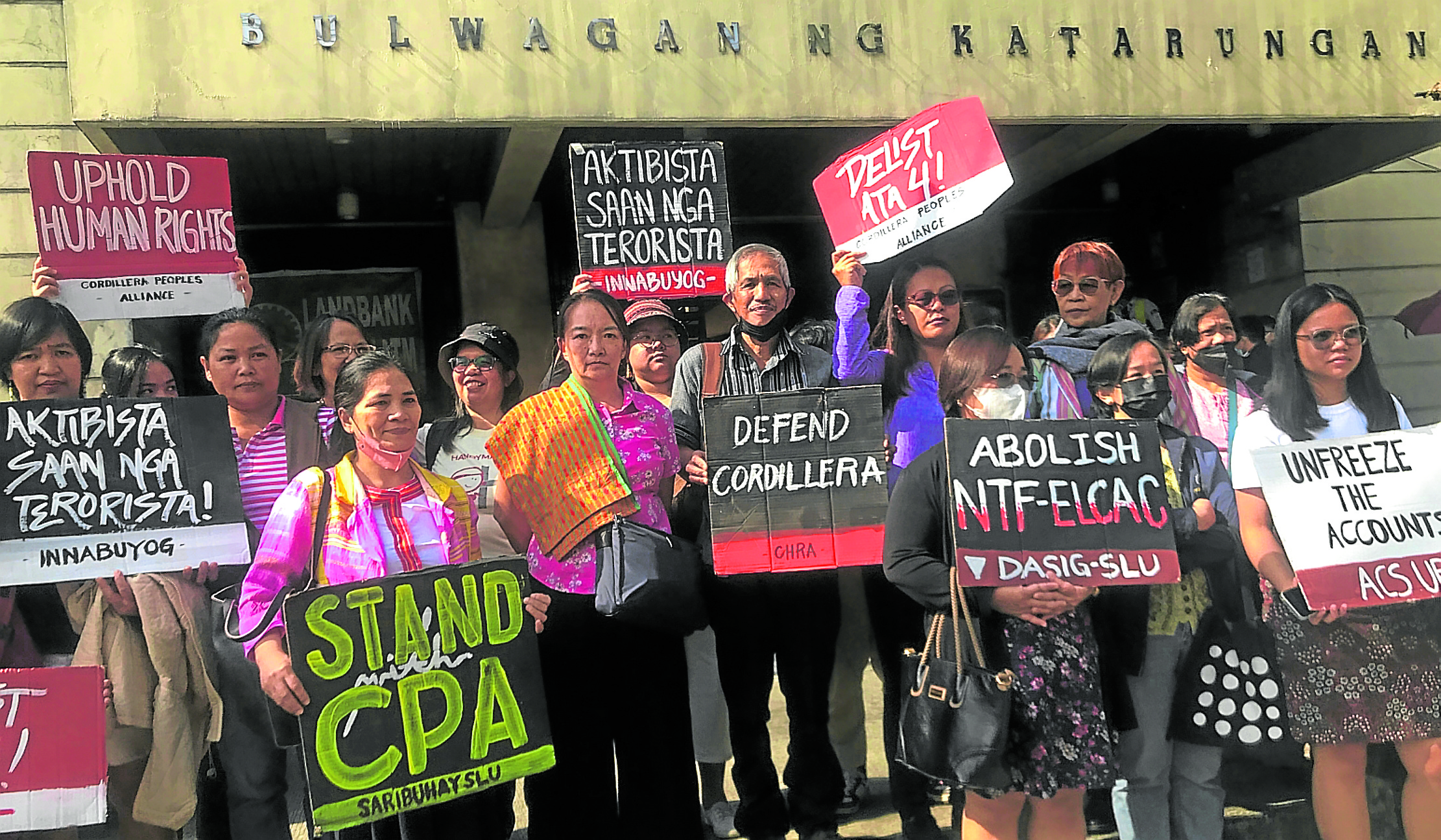 Baguio-based human rights advocates throw their support behind fellow activists baguio court terror