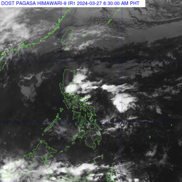 The entire country will experience rains on Holy Wednesday, March 27, 2024, according to the Philippine Atmospheric, Geophysical and Astronomical Services Administration (Pagasa). Photo from Pagasa.