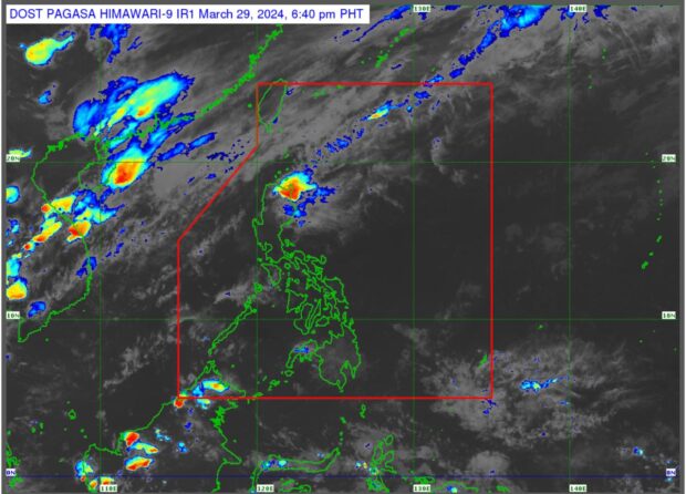 Pagasa's satellite image at 6:40 p.m. shows cloud clusters forming in the northeast section of the country.