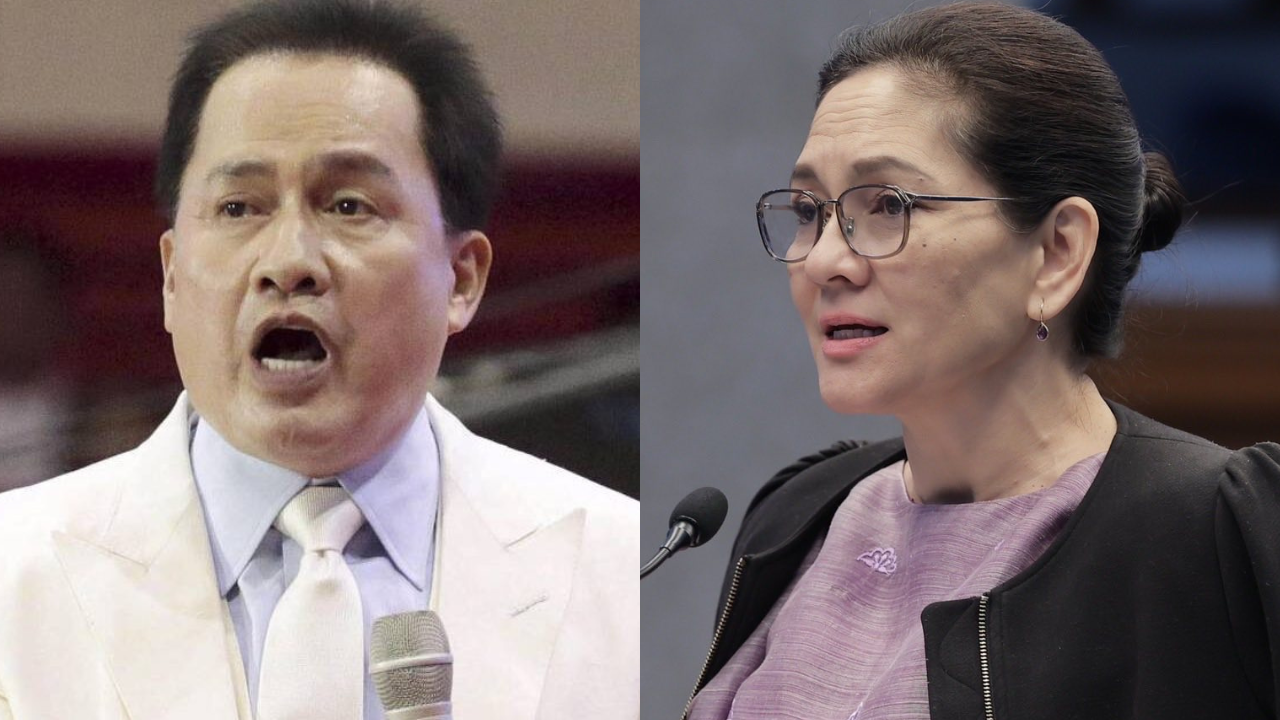 Senate panel head Risa Hontiveros (right) moved to hold Apollo Quiboloy in contempt and requested an arrest warrant against the sect leader