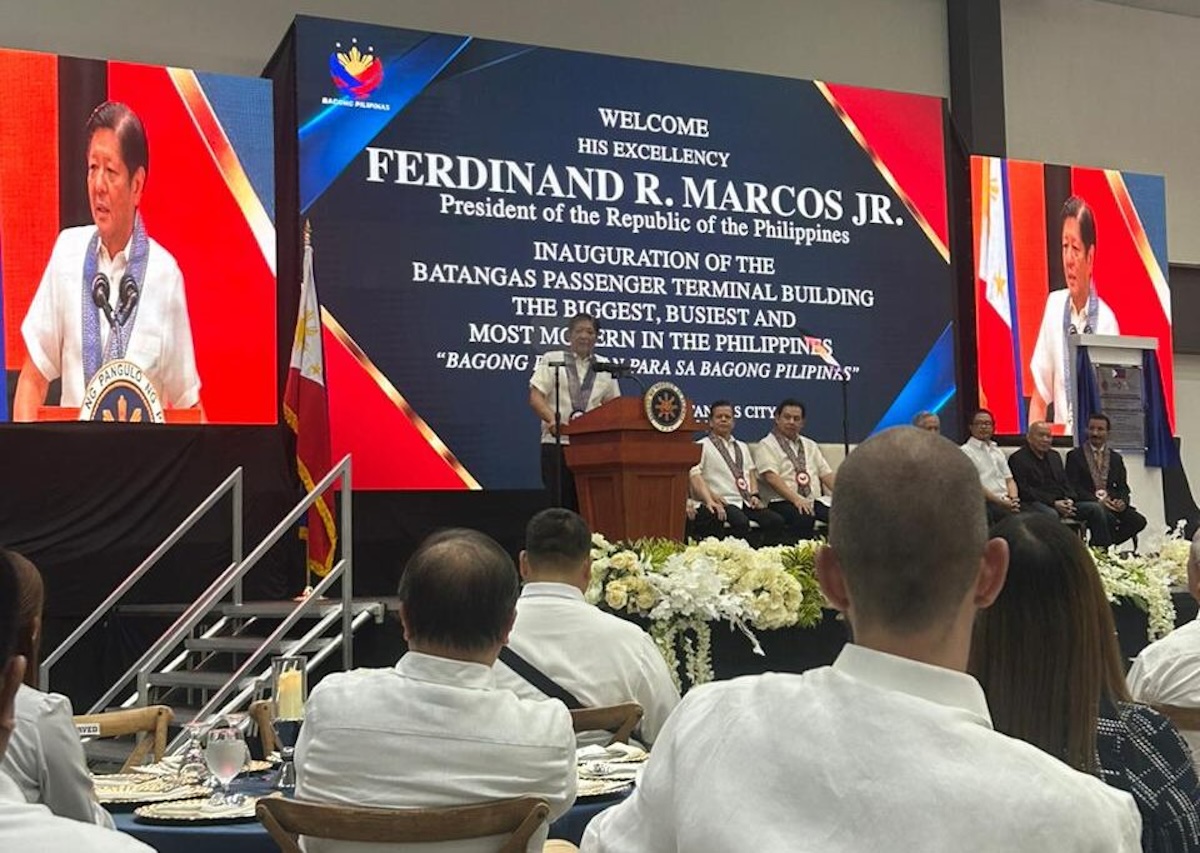 PHOTO: Ferdinand Marcos Jr. at Batangas Port STORY: Marcos cites key economic role of upgraded Batangas Port
