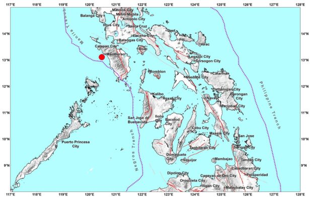 Magnitude 4.2 rocks Mamburao, Occidental Mindoro 
