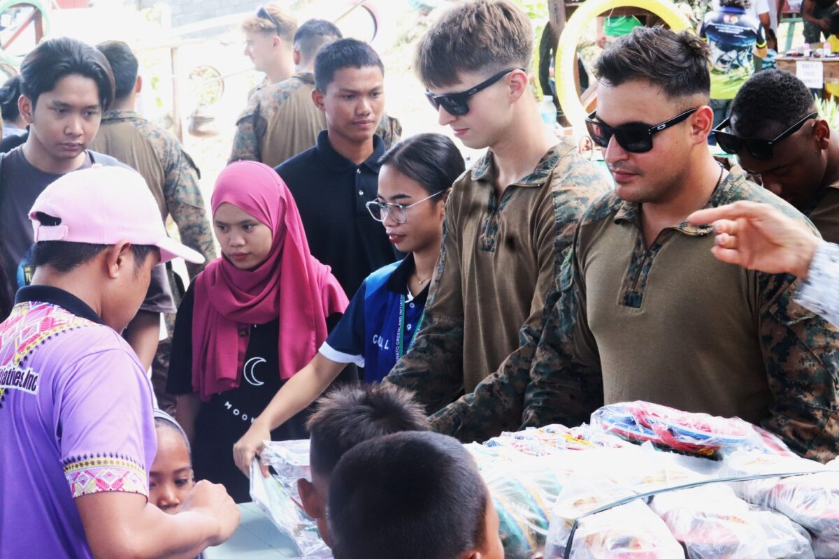 US Marines join the community relations activity of Filipino and American Marine forces in Datu Blah Sinsuat, Maguindanao del Norte on Friday, April 19, 2024 as part of the culminating activity of Marine Exercises 2024