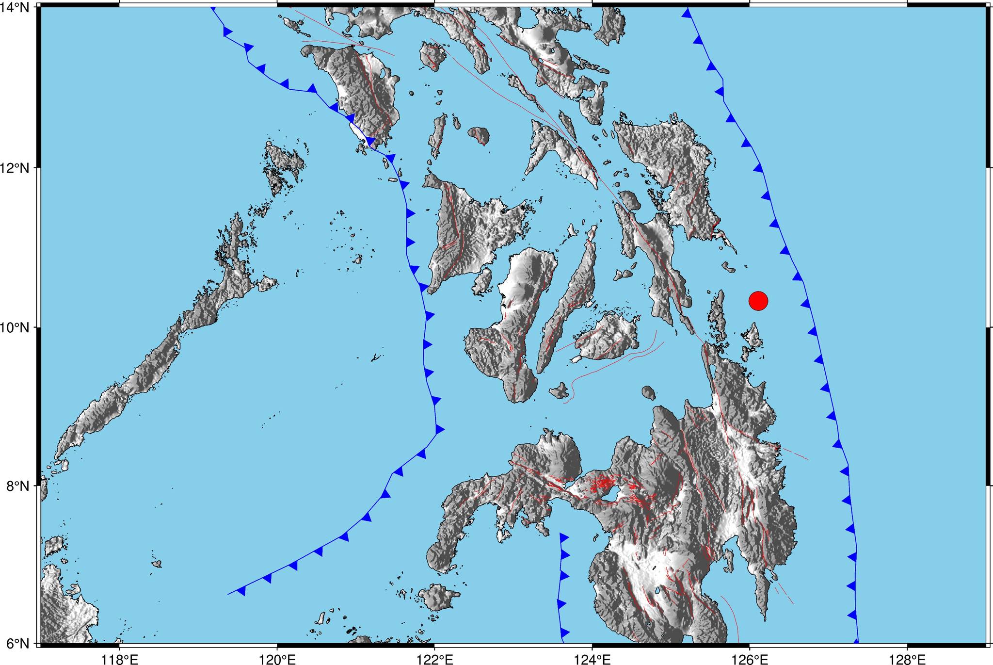 A 4.4 magnitude earthquake strikes the city of Surigao del Norte