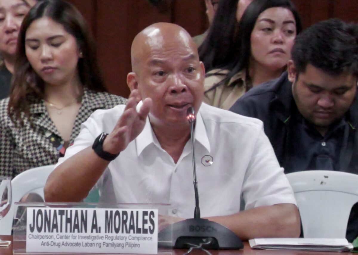 Former Philippine Drug Enforcement Agency (PDEA) investigation agent Jonathan Morales during the Senate committee on public order and dangerous drugs’ resumption of its investigation on PDEA’s leaked documents on Tuesday, May 7, 2024. Noy Morcoso/INQUIRER.net