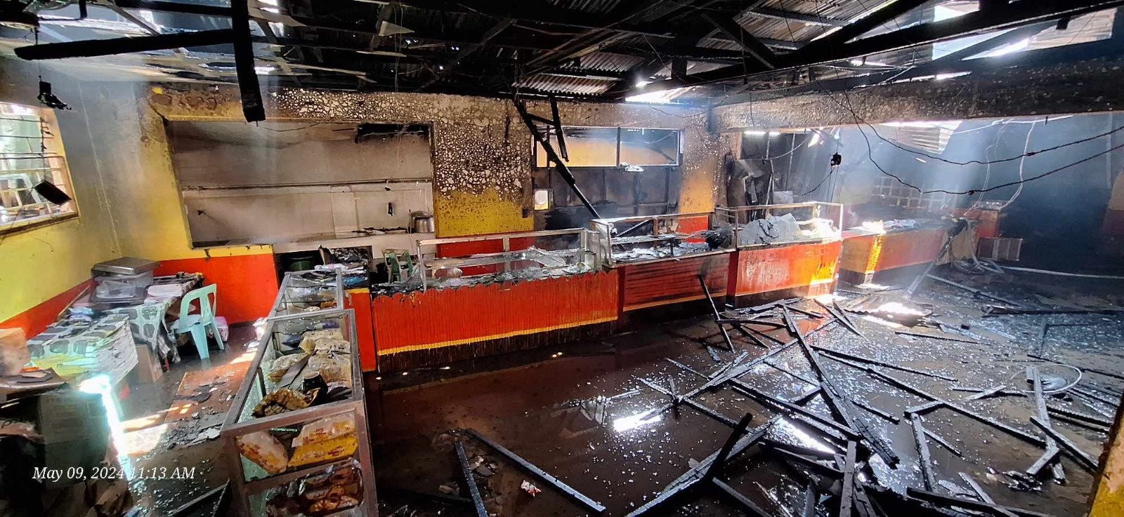 A fire broke out in the canteen of Ernesto Rondon High School in Project 6, Quezon City on Thursday morning. (